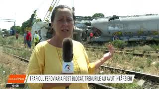 Accident feroviar. Două trenuri private de marfă s-au tamponat la Fetești