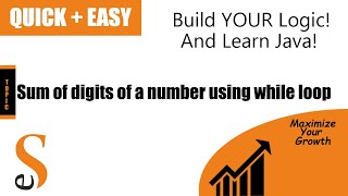 Java : Sum of Digits of a Number Using While Loop