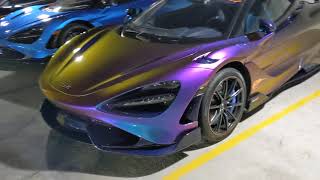 Color Shifting 765LT and Other Mclarens in Secret Underground Parking Garage (Car Week 2023)