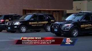 Campus police officer arrested, accused of lewd act