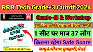 RRB TECHNICIAN GRADE-3 CUTOFF 2024 || RRB TECHNICIAN GRADE-3 SAFE SCORE || TOTAL FORM FILL UP