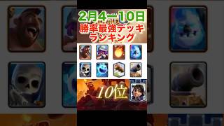 【クラロワ】勝率最強デッキランキング‼️　2月4ー10日　 #クラロワ　#clashroyale #shorts  #クラッシュロワイヤル