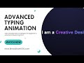 Advanced Typing Text Animation Using HTML CSS Javascript || web development Tutorial for beginners.