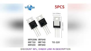 5 PCS MOSFET Transistor IRF630 IRF640 IRF730 IRF740 IRF830 IRF840 TO-220 Kit de Transistores