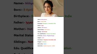 Beautiful Actress Nithya Menon ka Biography #shorts #shortvideo #viralvideo #trending #youtubeshorts