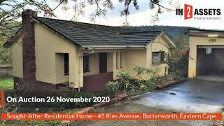 Sought-After Residential Home in Butterworth, Eastern Cape on Auction 26th November 2020