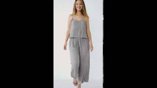 Damen Plissee Jumpsuit Chiffon Overall Einteiler Anzug Fashion Trend Katalog Empfehlung