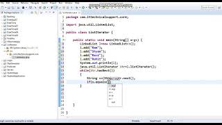 List iterator Example in core java