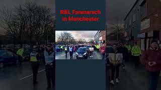 Manchester City vs. RB Leipzig Fanmarsch in Manchester