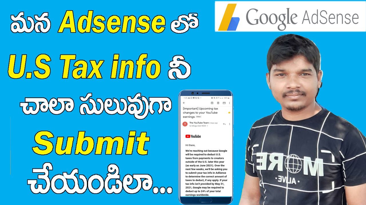 How To Submit US Tax Info In Google Adsense Property In Telugu 2021 ...