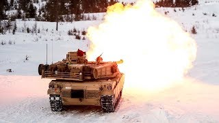 Powerful M1 Abrams & Leopard 2 Tanks Training in Wintertime