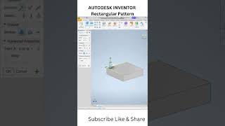 Rectangular Pattern AUTODESK INVENTOR #autodeskinventor #autodesk #cadtutorials