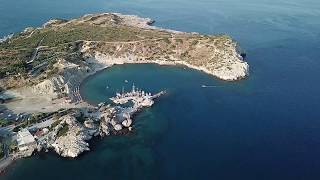 Rhodos Kolymbia, Tsambika beach, dron 4K sky walking tour - best beach in Rhodos