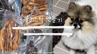 소우신(불리스틱)만들기/1시간이상씹는껌/오래먹는간식/강아지수제간식/치석제거/혐오주의