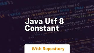 java utf 8 constant