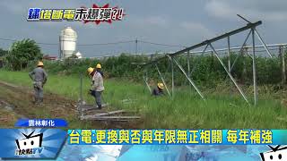 20170828中天新聞　誇張！台電電塔嚴重鏽蝕　綁木條支撐