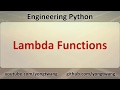 Engineering Python 08C: Lambda Functions