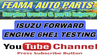 Isuzu 6HE1 engine testing view