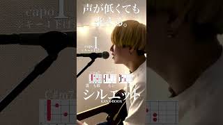 【声が低くても歌える】シルエット / KANA-BOON cover自分に合ったキーで気持ちよく歌おう🎤capo1 ※キー4下げ※ #shorts #kanaboon #シルエット #music