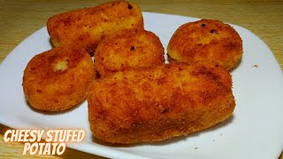 How To Make Fried Stuffed Mashed Potato - Cheesy And Crispy