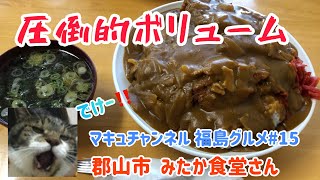 【郡山市】 #15 デカ盛り聖地のカツカレーに挑む‼️ みたか食堂さん 【福島グルメ】【デカ盛り】【飯テロ】