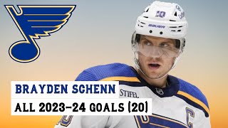 Brayden Schenn (#10) All 20 Goals of the 2023-24 NHL Season