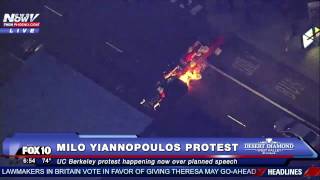 CHAOS: Milo Yiannopoulos Protest @ UC Berkeley, THOUSANDS Protest Breitbart Editor's Speech FNN