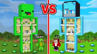 JJ and Mikey: DIAMOND vs EMERALD Statue Battle in Minecraft - Maizen