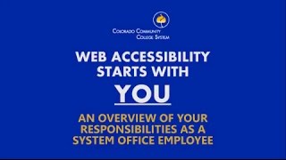 Web Accessibility Depends on YOU