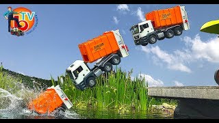 TRUCK #GARBAGE JUMP FAIL in WATER | BRUDER Toys in Action!