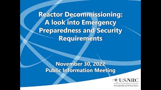 NRC Emergency Preparedness and Security Information Public Meeting -11-30-22