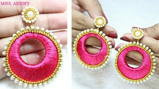 DIY|| Chandbali Earrings || Silk Thread Chandbali Earrings by MISS. ARTOFY