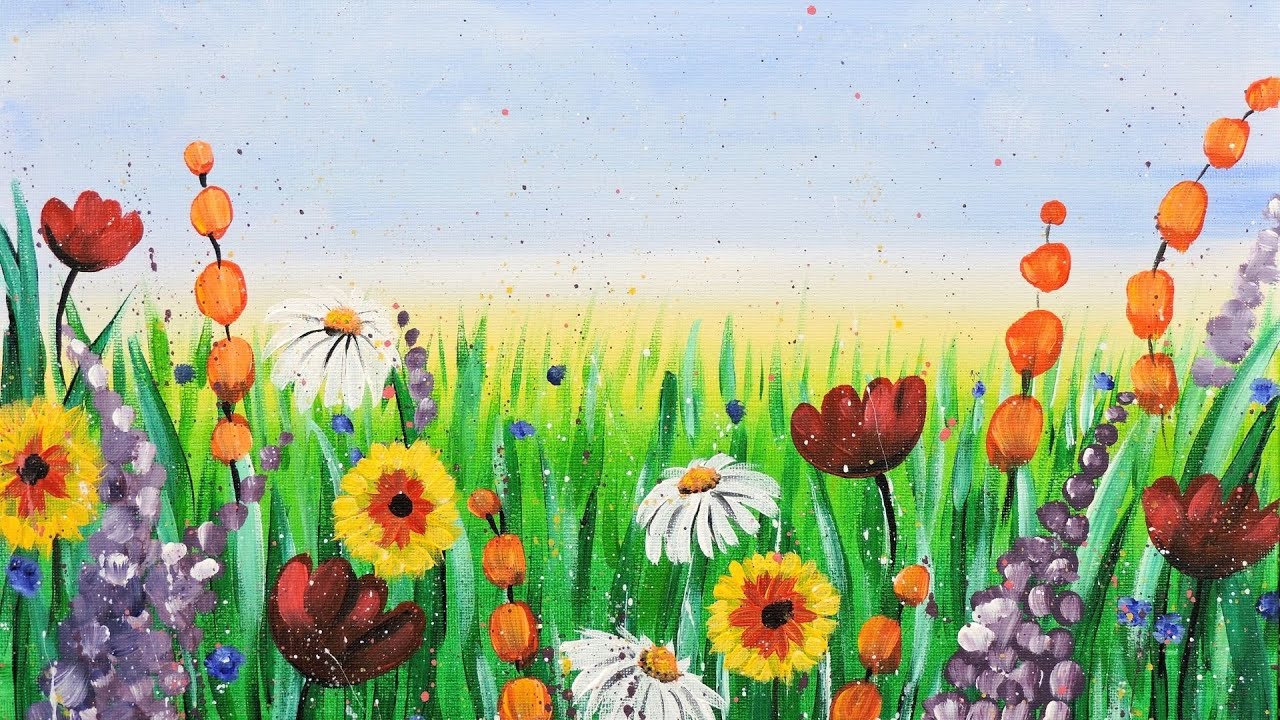 Spring Flowers Acrylic Painting Tutorial Best Flower Site
