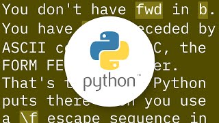 ignoring backslash character in python