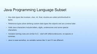 Java Programming Language Subset | Lecture 03: Java Tools and Resources
