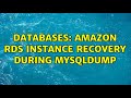 Databases: Amazon RDS instance recovery during mysqldump