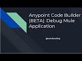 Anypoint Code Builder Beta  Debug Mule Application