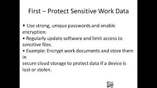 Cybersecurity Tip #6 Safe Remote Work