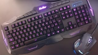 UNBOXING KIT/COMBO TECLADO Y MOUSE KOLKE PRO DRAGON GAMER KTMIG-531 REVIEW RETROILUMINADO ANÁLISIS