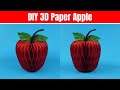 DIY Paper Apple | 3D Paper Apple | Paper Crafts For School | Easy Kids Craft Ideas