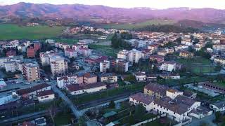 Vicchio al tramonto, patria di Giotto - Mugello dall'alto