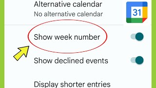 Google Calender | Show Week Number Settings