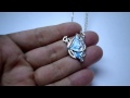 Fashion Charm Crystal Butterfly Pendant Necklace Blue Dual Chain