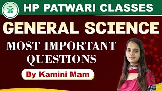 HP Patwari Classes | Chemistry | Most Important Questions | By Kamini Mam