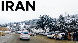 ❄️Scenic Snow Journey! 🇮🇷 Winter Wonderland | Lavasan to Tehran 🚗