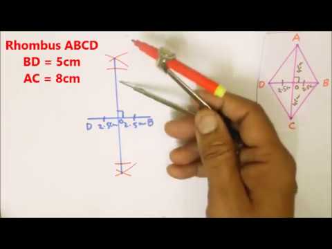 Construction of Quadrilaterals (Part-5) Rhombus with Two diagonals Construction of Quadrilaterals (Part-5) Rhombus with Two diagonals