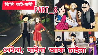 তিনি বাই-ভনী (নেইনা, মাইনা আৰু চাইনা) part _8//Assamese story//Assamese cartoon #assamesecomedy