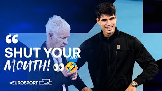 McEnroe STUNS Alcaraz with Spanish insult 🤣🍿 | On-Court Interview - Australian Open 2024 🇦🇺