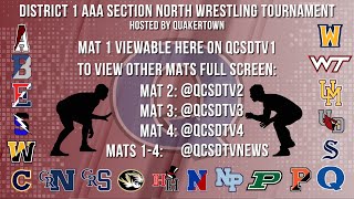 Mat 1 of the District 1 AAA Section North Wrestling Tournament