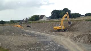 Komatsu PC360's and  Volco EC700 working on Roadbridge section M17